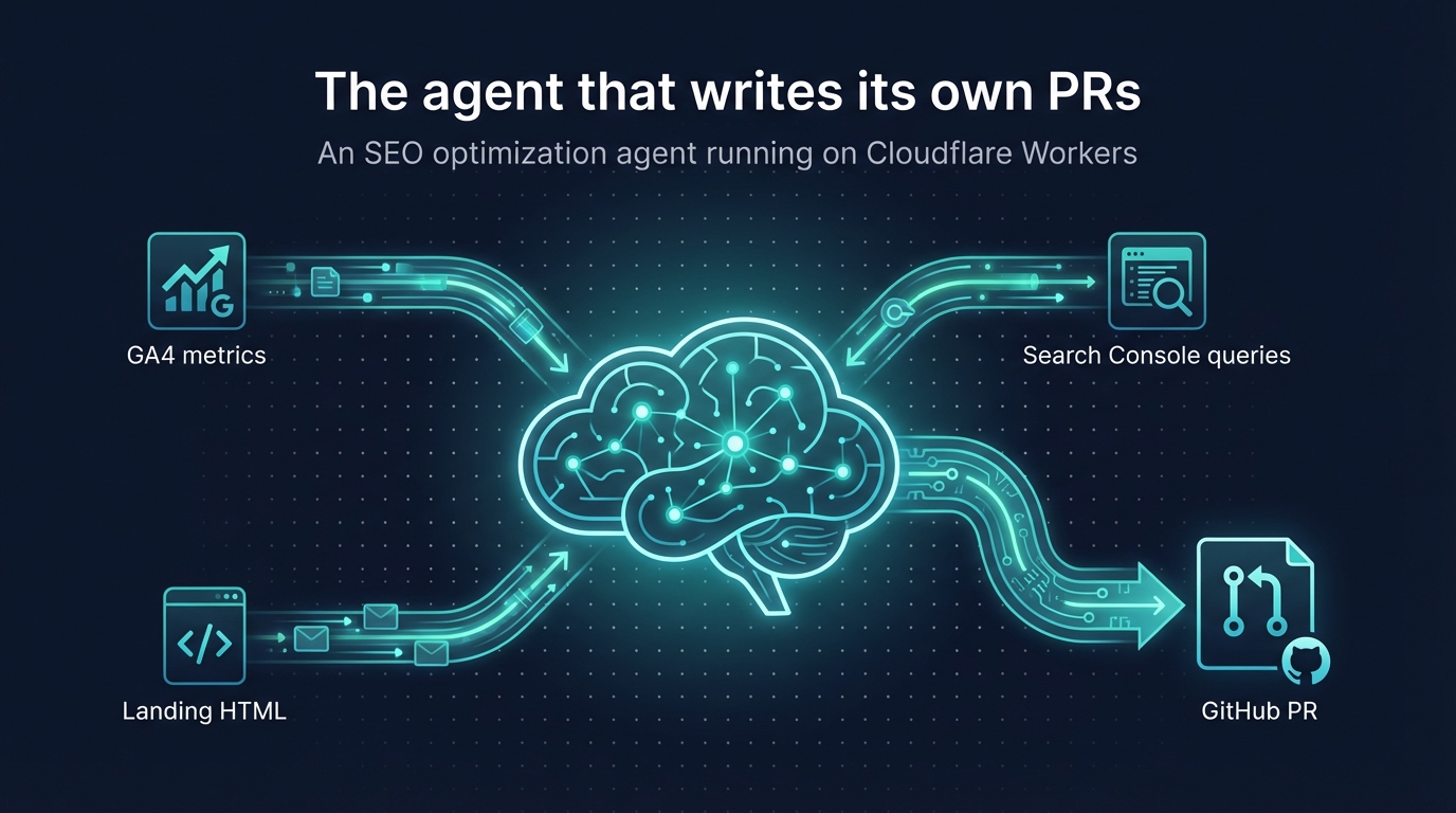 Editorial illustration of an autonomous AI agent at work, visualized as a softly glowing workstation with data streams converging on a single decision point.